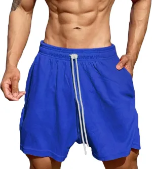 Men Running Shorts Loose Fit Drawstring Lounge Workout Shorts Workout Basketball Short Pants Training Athletic Joggers