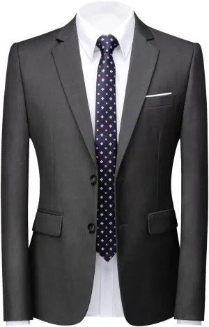 Mens Blazer Jacket Casual 2 Buttons Suit Jacket Single Breasted Sport Coats Modern Wedding Tux Blazer