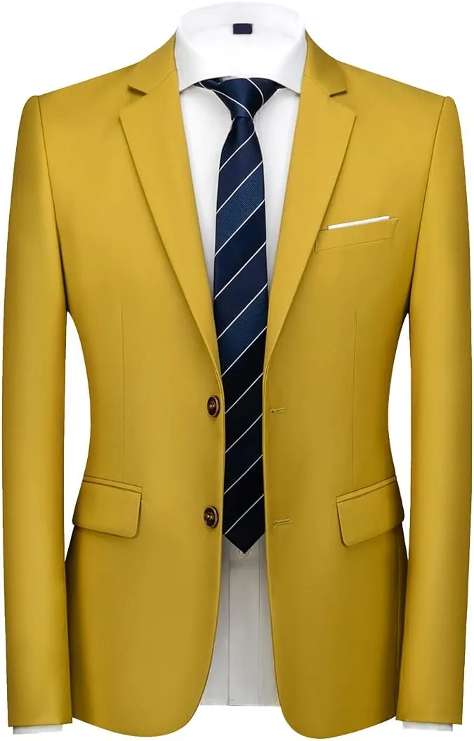 Mens Blazer Jacket Casual 2 Buttons Suit Jacket Single Breasted Sport Coats Modern Wedding Tux Blazer