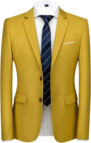Mens Blazer Jacket Casual 2 Buttons Suit Jacket Single Breasted Sport Coats Modern Wedding Tux Blazer