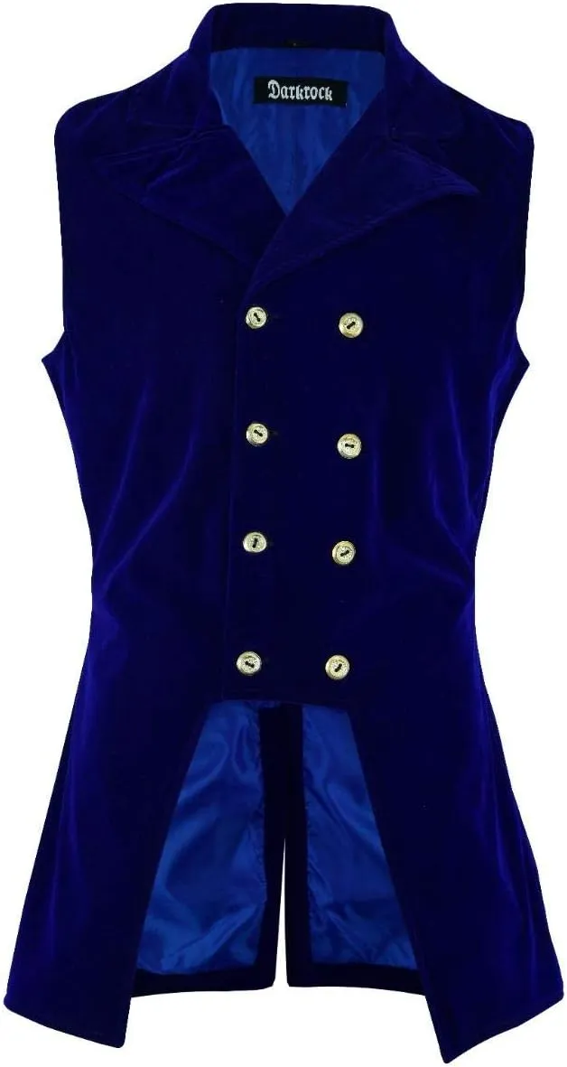 Men's Double Breasted Governor Vest Waistcoat VTG Brocade Gothic Steampunk Victorian Suit Vest