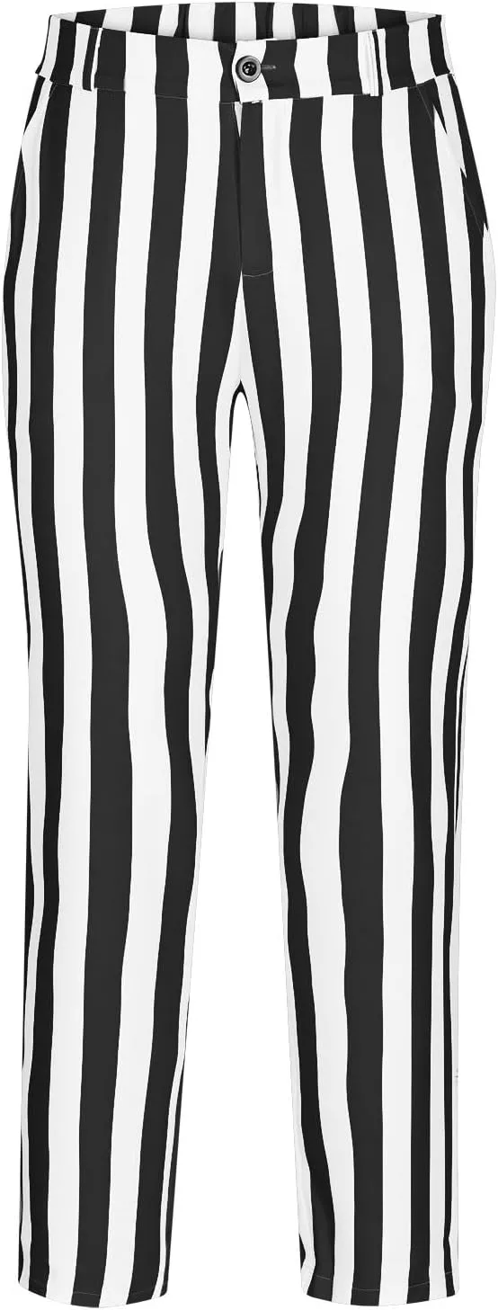 Men's Dress Pants Classic Fit Stretch Dress Pants Casual Pleated Front Dress Pants Straight Fit Pants