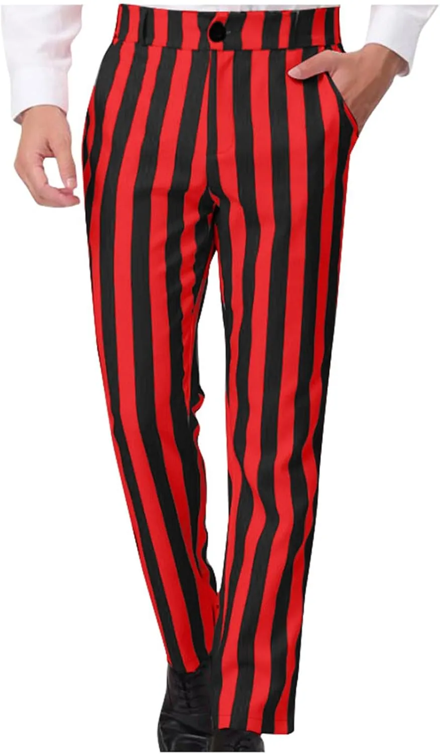 Men's Dress Pants Classic Fit Stretch Dress Pants Casual Pleated Front Dress Pants Straight Fit Pants