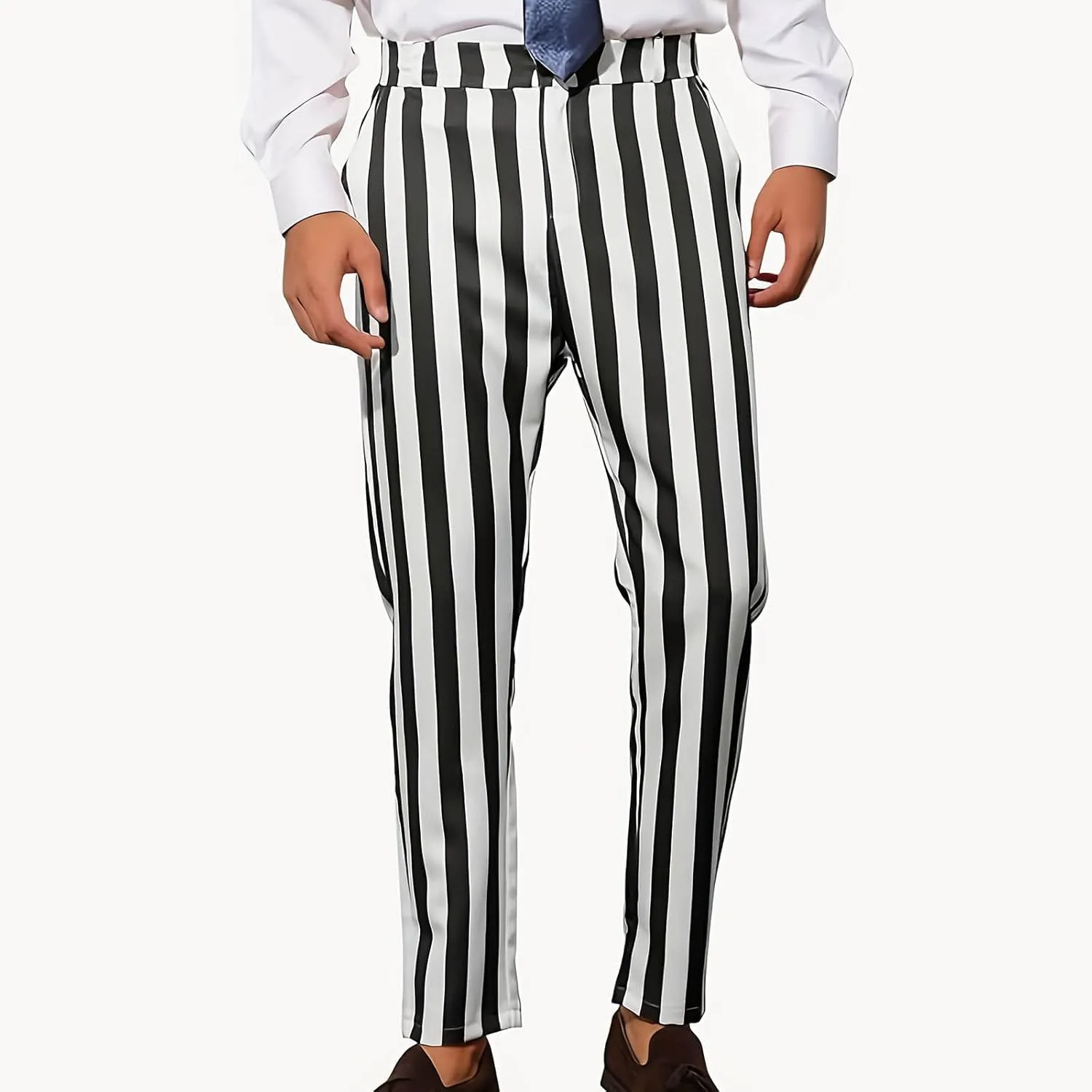 Men's Dress Pants Classic Fit Stretch Dress Pants Casual Pleated Front Dress Pants Straight Fit Pants