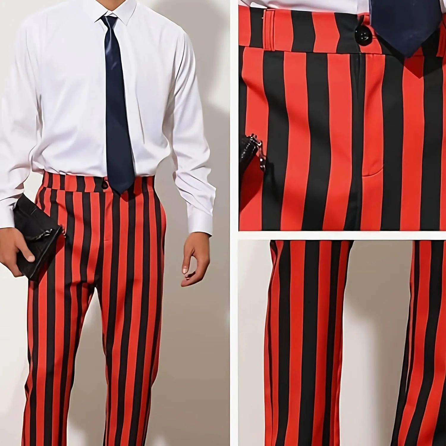 Men's Dress Pants Classic Fit Stretch Dress Pants Casual Pleated Front Dress Pants Straight Fit Pants