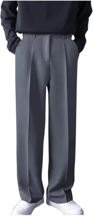 Mens Dress Pants Stretch Classic Fit Dress Pants Pleated Front Casual Pant Dress Pants Straight Fit Pants