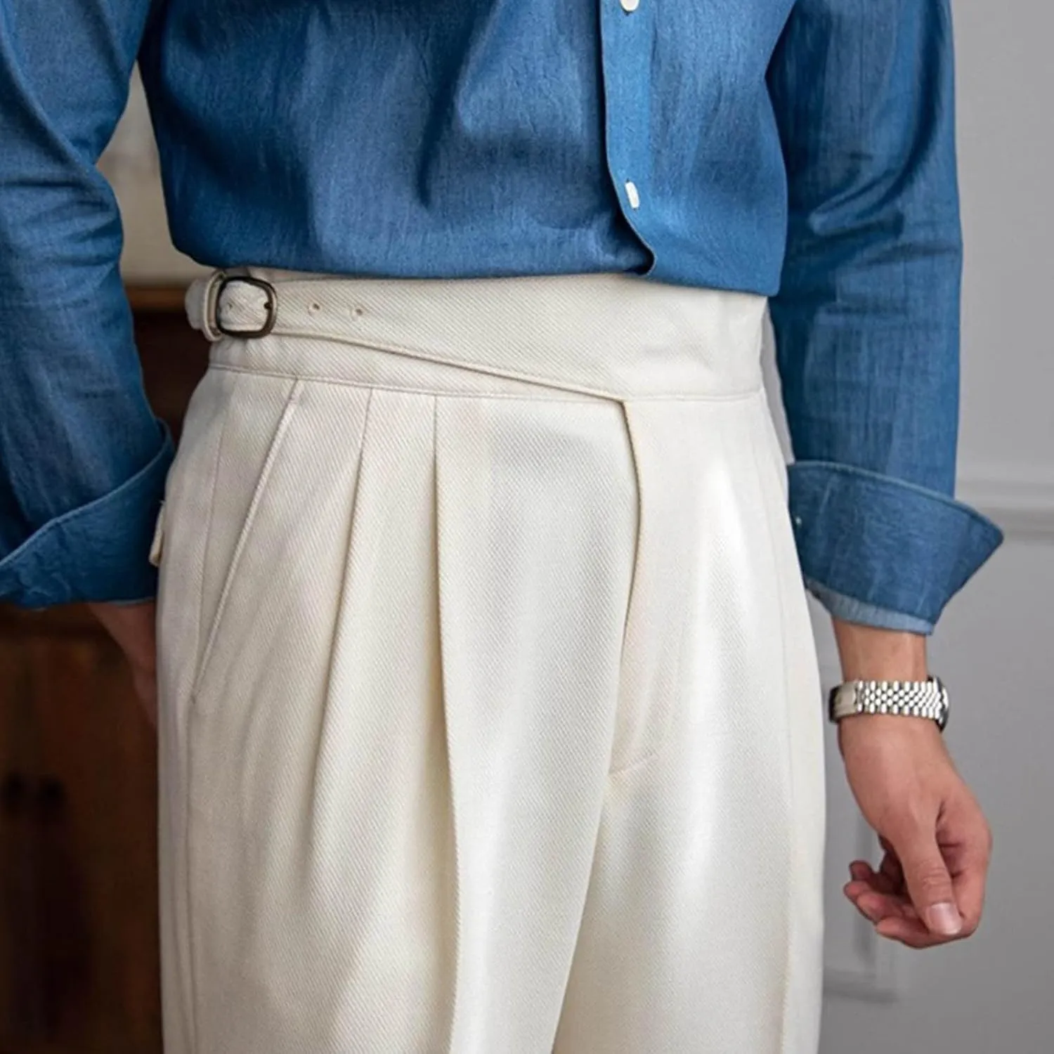 Mens Dress Pants Workday Classic Fit Suit Pants Casual Pleated Front Dress Pants Straight Fit Pants