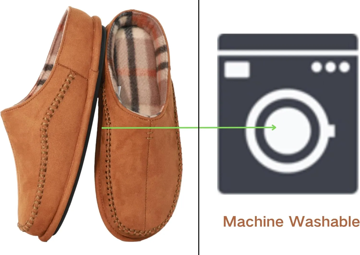 Men's Slip On Moccasin Slippers, Indoor/Outdoor Comfy House Shoes, Wide Loafer Slippers
