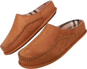 Men's Slip On Moccasin Slippers, Indoor/Outdoor Comfy House Shoes, Wide Loafer Slippers