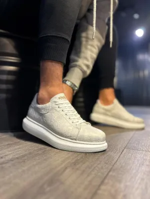 Mens Sneaker Casual Shoes 044 White (Patterned)