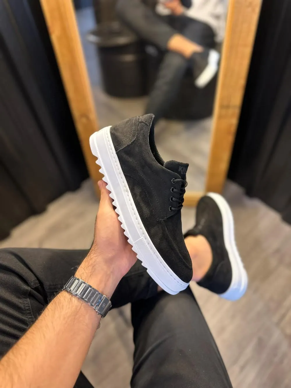 Men's Sneaker Daily Shoe T12 Black Suede