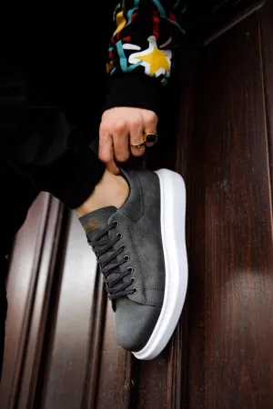 Men's Sneaker Gray High Top Casual Shoes 044