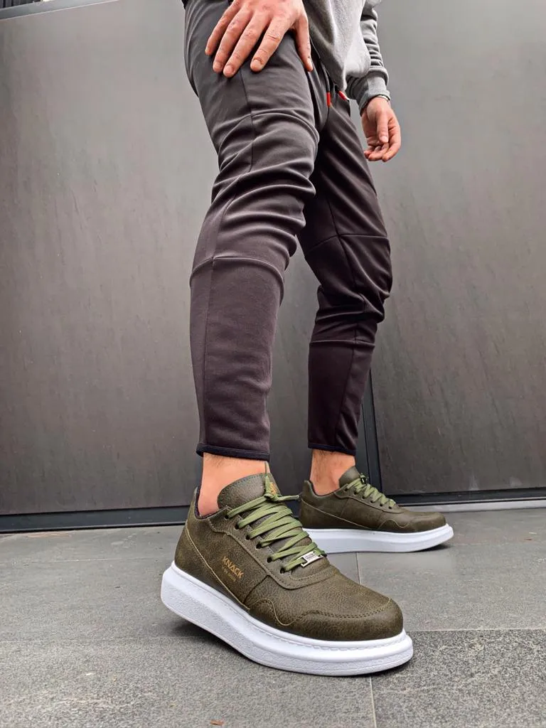 Men's Sneaker High Sole Casual Shoes 040 Khaki