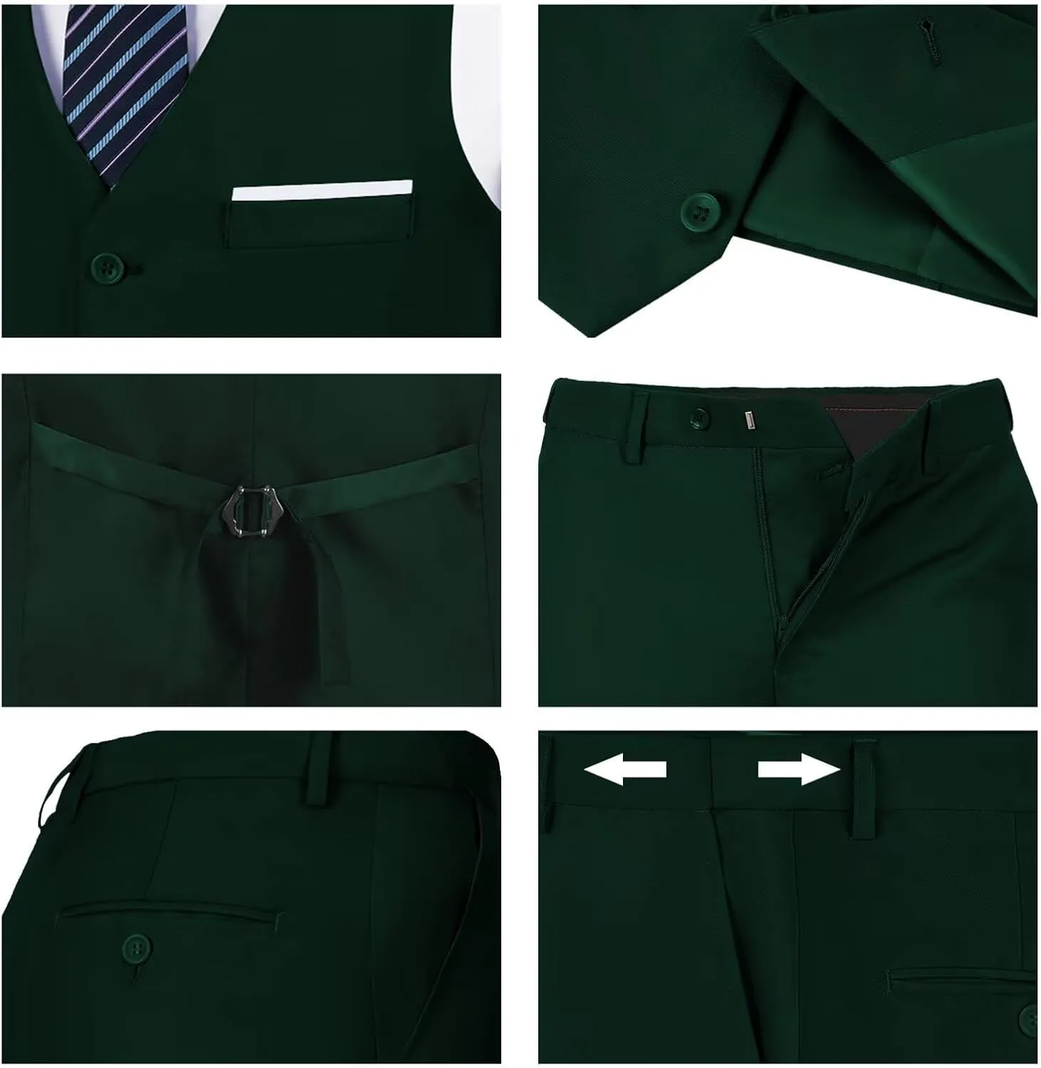 Men's Suit Slim Fit 2 Pieces Suits Set Grooms Tuxedos Business Wedding Prom Party Suit Vest and Pants