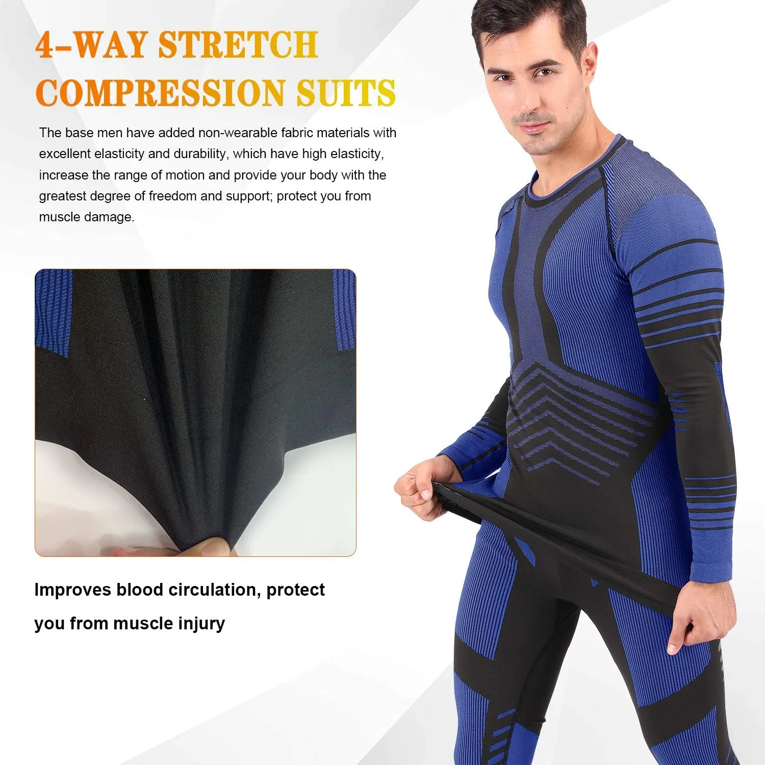 Mens Thermal Underwear Set Winter Gear Men Base Layer Long Johns Bottom