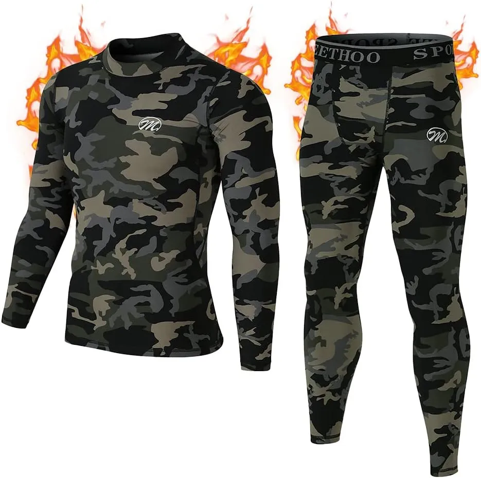 Mens Thermal Underwear Set Winter Gear Men Base Layer Long Johns Bottom