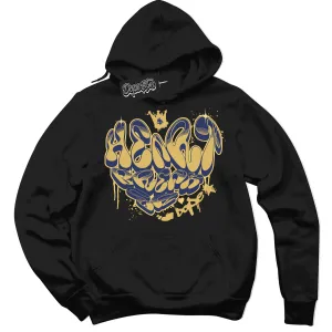Method of Make Midnight Navy Metallic Gold 1s Sneaker Hoodie Heartbreaker Graffiti Graphic