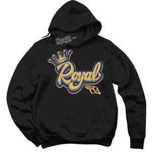 Method of Make Midnight Navy Metallic Gold 1s Sneaker Hoodie Royalty Graphic