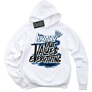 Midnight Navy 1s Sneaker Hoodie Loyalty Out Values Everything Graphic