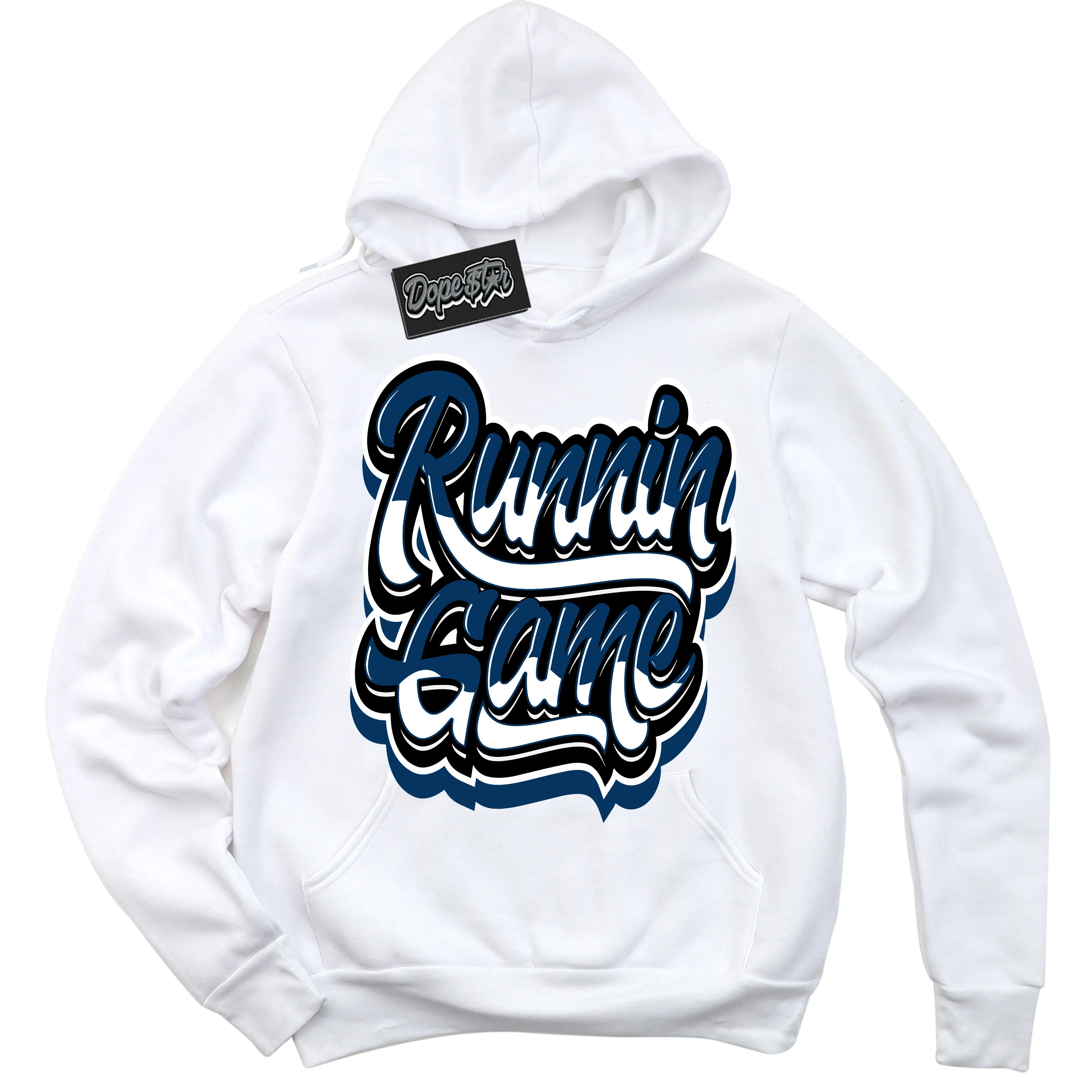 Midnight Navy 1s Sneaker Hoodie Running Game Graphic