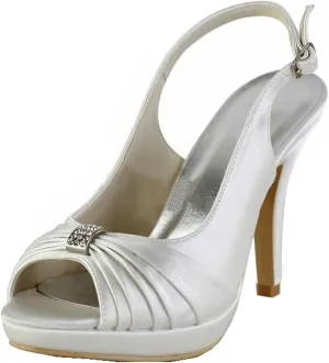 Minishion Girls Womens Platform Bridal Wedding Sandal Slingback Evening Shoes