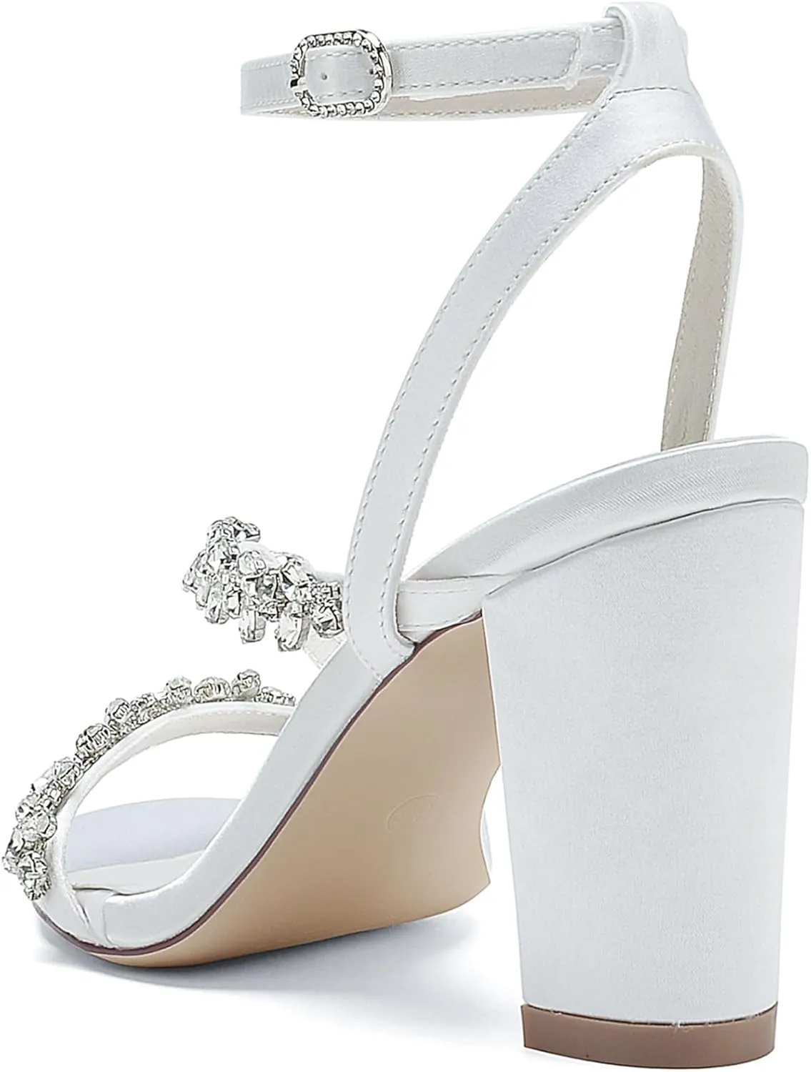 Minishion Womens Wedding Party Sandals Slingback Evening Prom Shoes with Rhinestones BR129