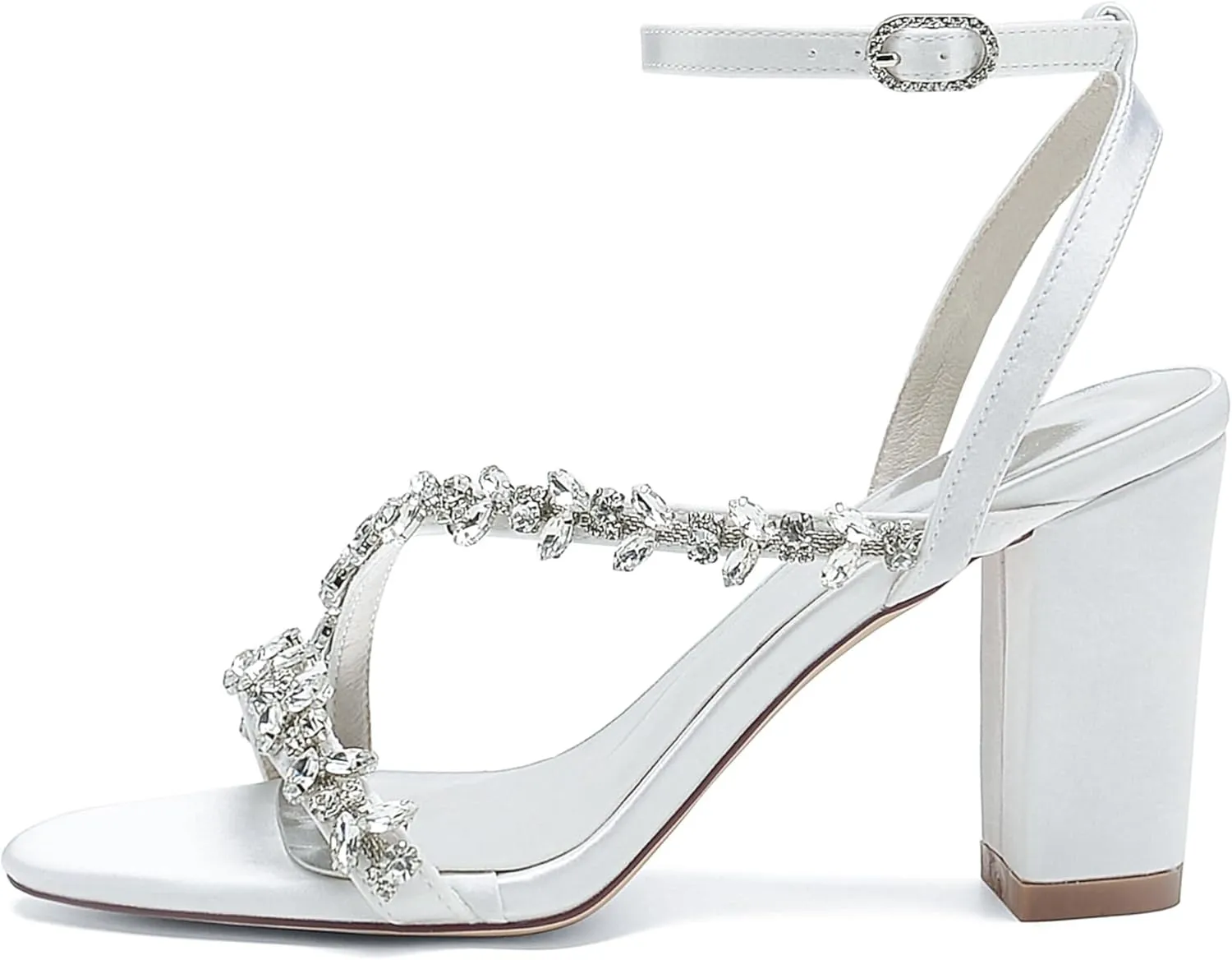 Minishion Womens Wedding Party Sandals Slingback Evening Prom Shoes with Rhinestones BR129