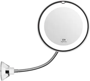 Mirrors Makeup LED Makeup Backlit 10X Magnifying Adjustable LED Light Vanity Beauty 360 Degree Swivel Tabletop