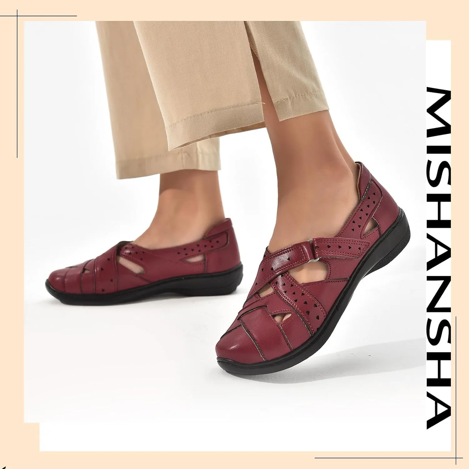 Mishansha Women's Slip On Loafers Closed Toe Flat Sandals Comfort Walking Shoes