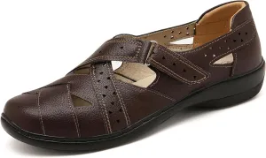 Mishansha Women's Slip On Loafers Closed Toe Flat Sandals Comfort Walking Shoes