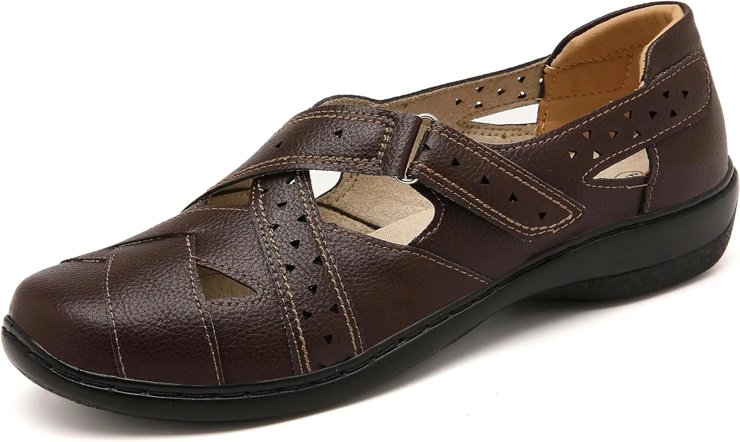Mishansha Women's Slip On Loafers Closed Toe Flat Sandals Comfort Walking Shoes