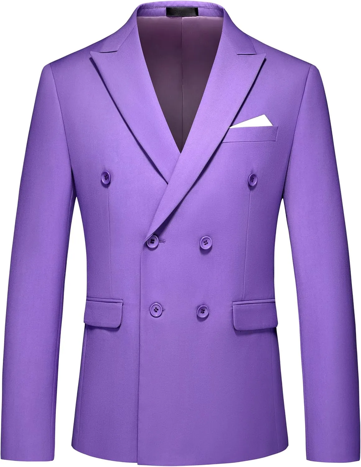 MOGU Mens 2 Piece Double Breasted Suit Slim Fit Tuxedo Blazer and Pants for Wedding Prom Homecoming