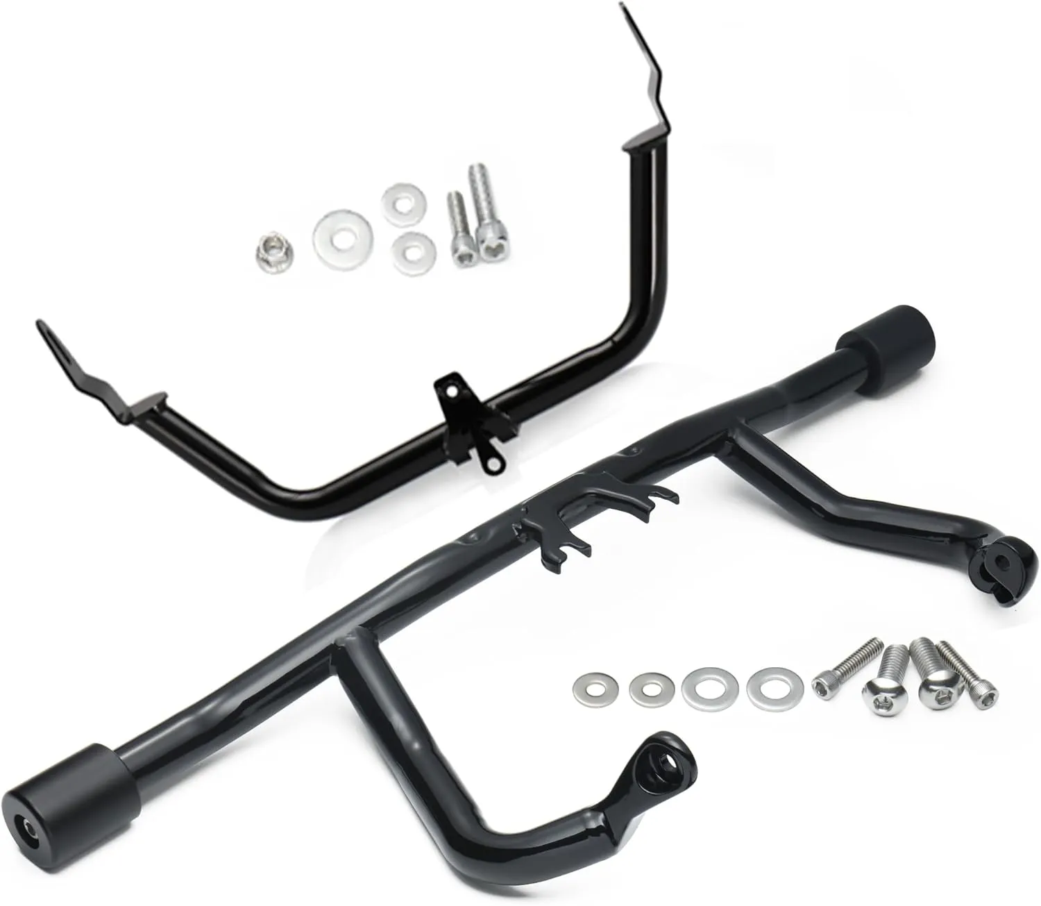 MoKitDora Road Glide Flat-Out Engine Guard 1.25" Highway Crash Bar & Fairing Support Brackets Fit for Harley 2015-2023 FLTR FLTRXS Models, Black