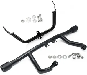 MoKitDora Road Glide Flat-Out Engine Guard 1.25" Highway Crash Bar & Fairing Support Brackets Fit for Harley 2015-2023 FLTR FLTRXS Models, Black