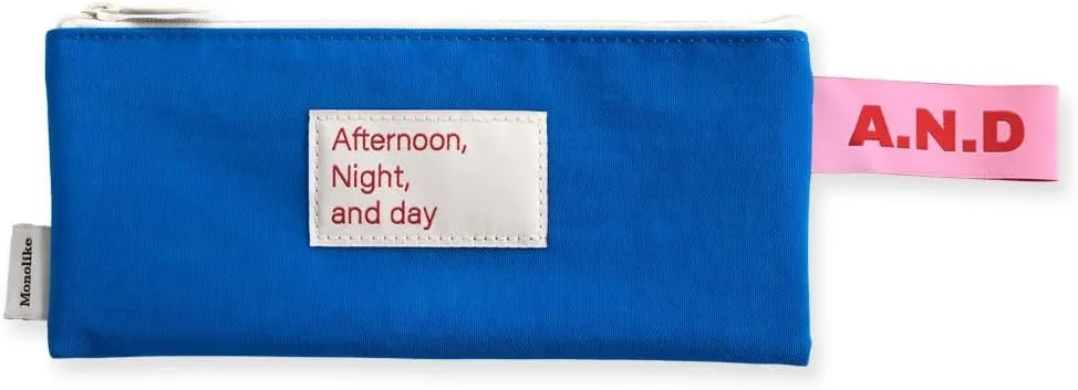 Monolike Afternoon Night and Day flat pen case, Blue - Pencil Pouch, Portable Pencil Bag, Pencil Case, Office Pouch case