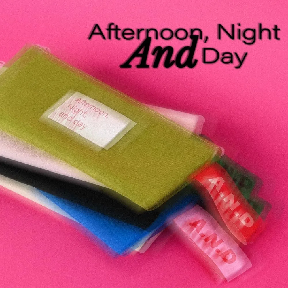 Monolike Afternoon Night and Day flat pen case, Blue - Pencil Pouch, Portable Pencil Bag, Pencil Case, Office Pouch case