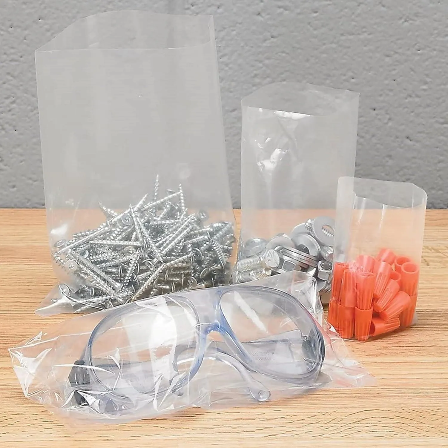Multiple Sizes Clear Flat Poly Bags, 1.5Mil 28" X 32" & 50 Bags | Low-Density Polyethylene (LDPE), Flat Open Top Plastic Packaging Packing | Flexible and Durable Plastic Bags