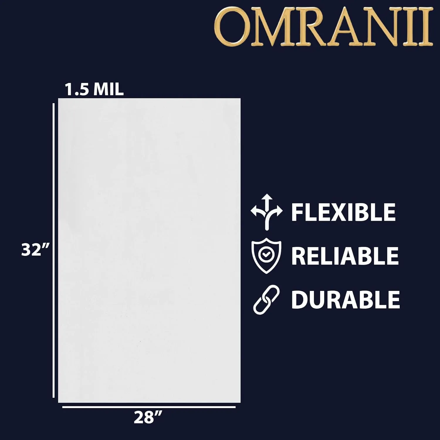 Multiple Sizes Clear Flat Poly Bags, 1.5Mil 28" X 32" & 50 Bags | Low-Density Polyethylene (LDPE), Flat Open Top Plastic Packaging Packing | Flexible and Durable Plastic Bags