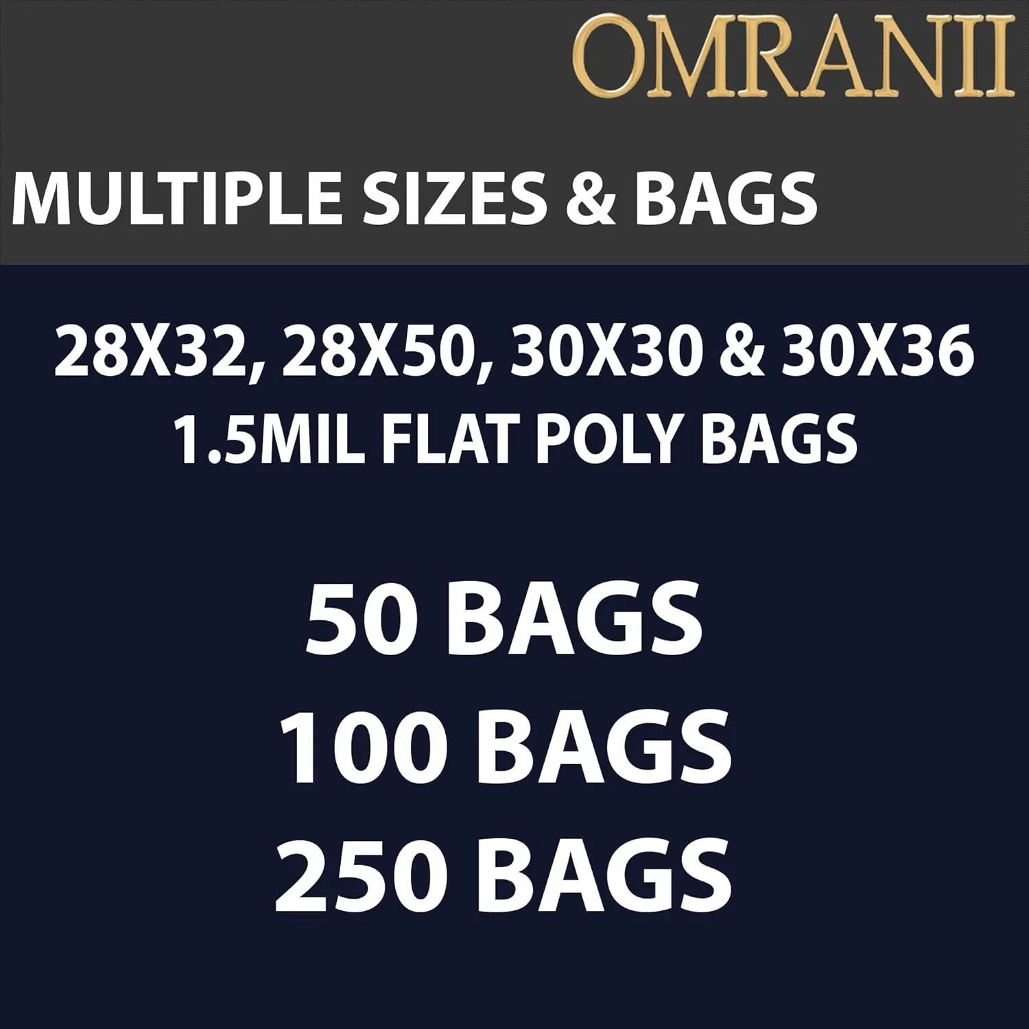 Multiple Sizes Clear Flat Poly Bags, 1.5Mil 28" X 32" & 50 Bags | Low-Density Polyethylene (LDPE), Flat Open Top Plastic Packaging Packing | Flexible and Durable Plastic Bags