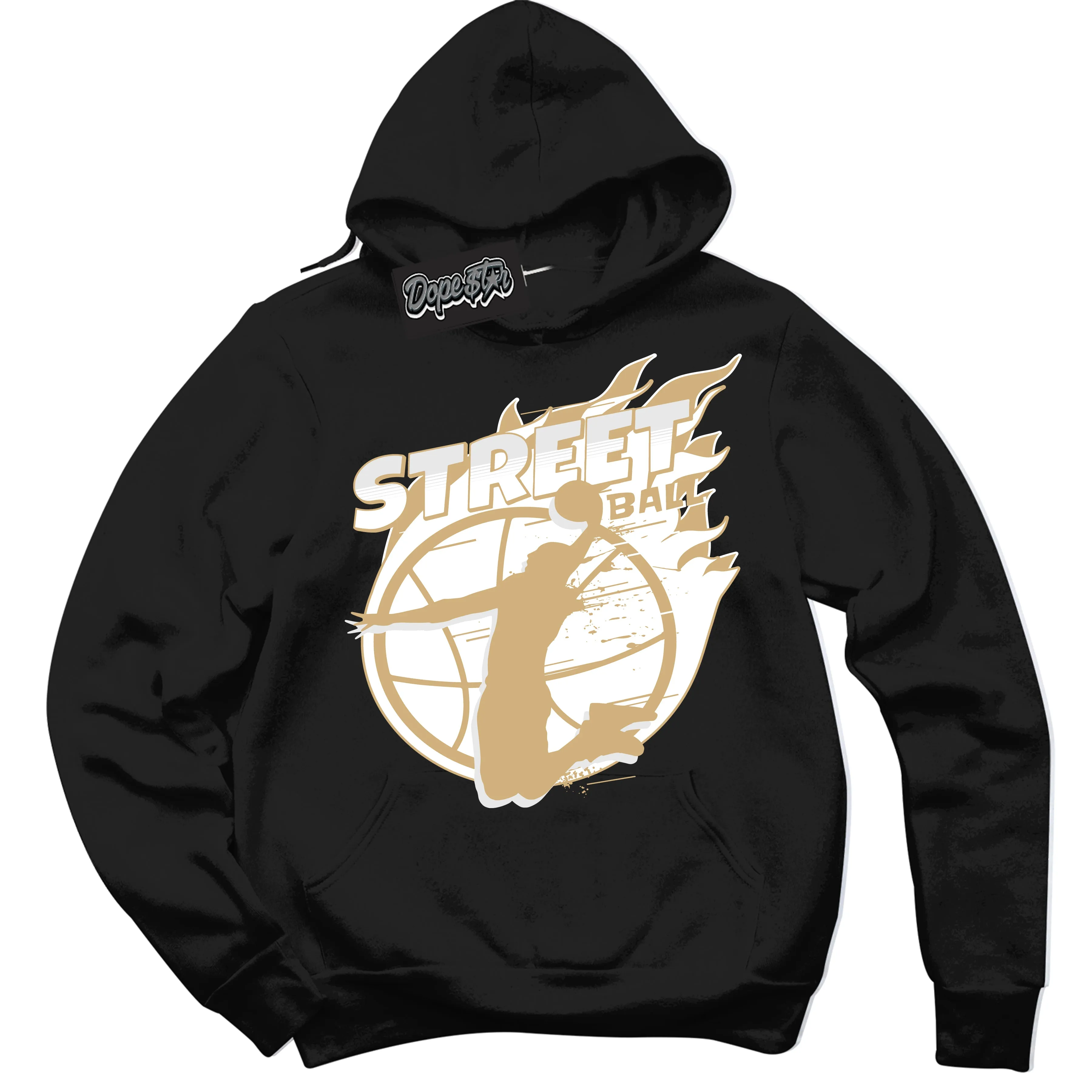 MVP White Metallic Gold Sneaker Hoodie Street Ball Graphic