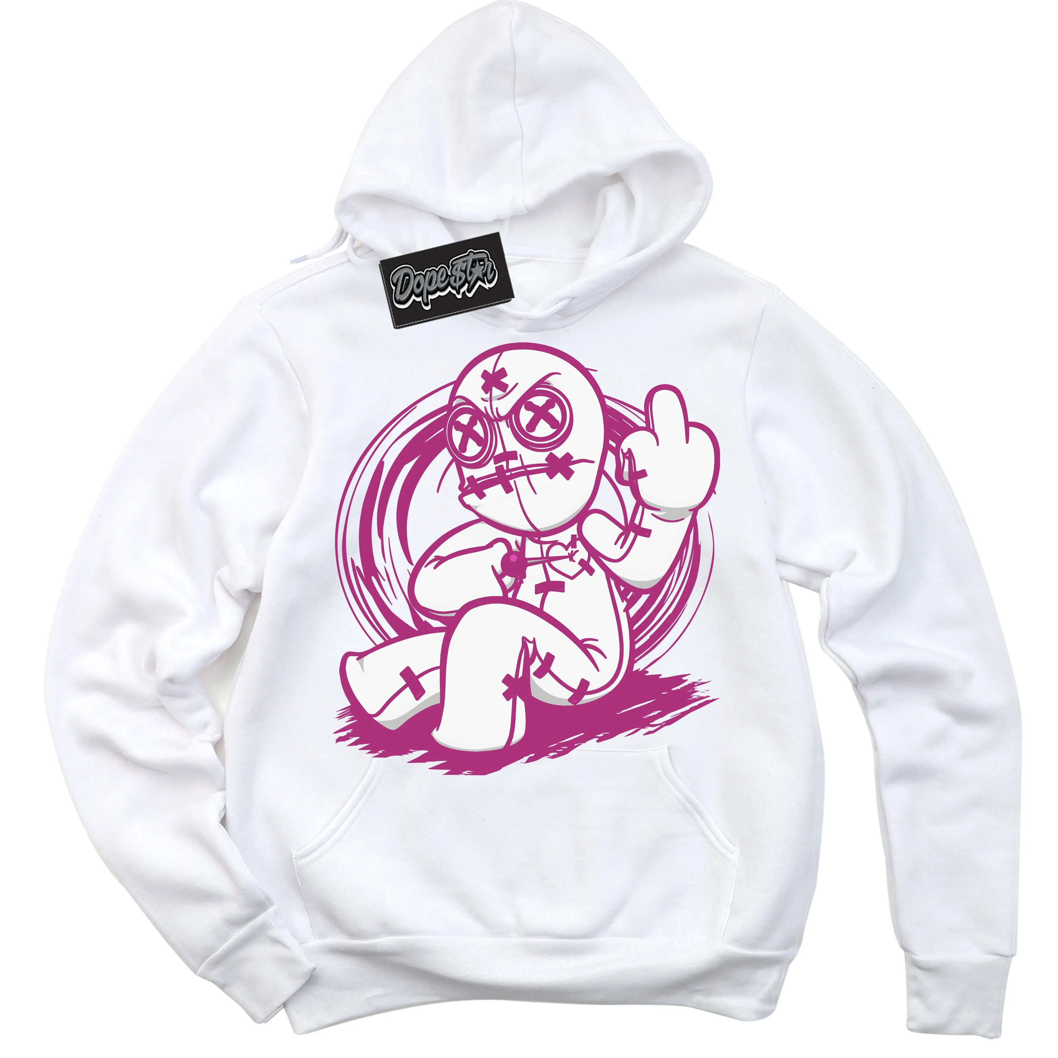 Next Nature Hot Fuchsia Dunk Sneaker Hoodie Voodoo Doll Graphic
