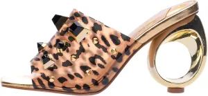 Ninety Union Vegas Lucite Multicolor Stone Slide On a Gold Circular Heel
