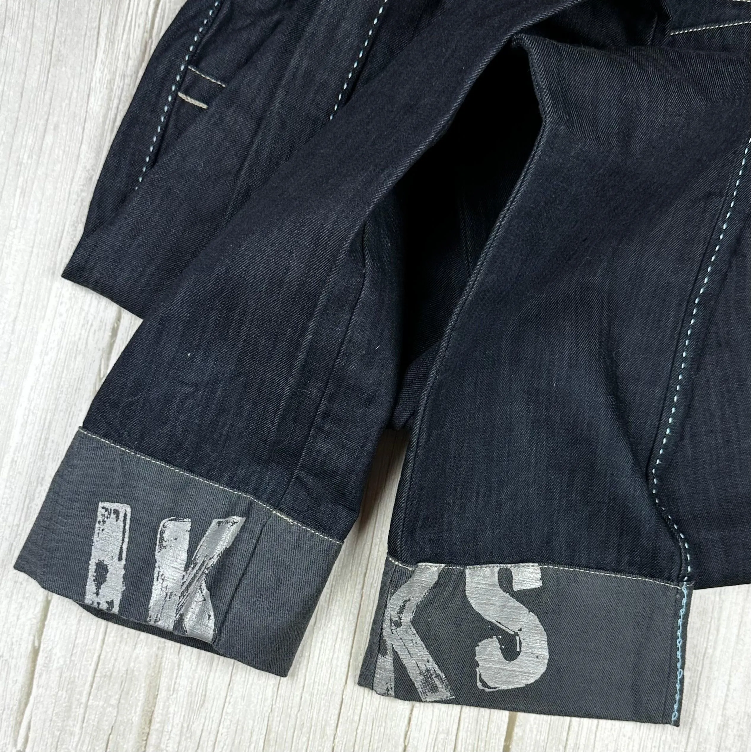 NWT - IKKS Printed Logo Hem Slim Straight Jeans- Size 14Y