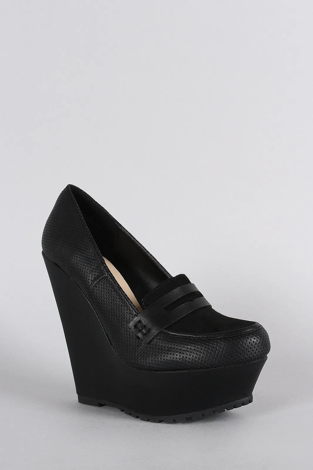 Platform Wedge Bamboo Courteous staff Perforated Expert help Loafer