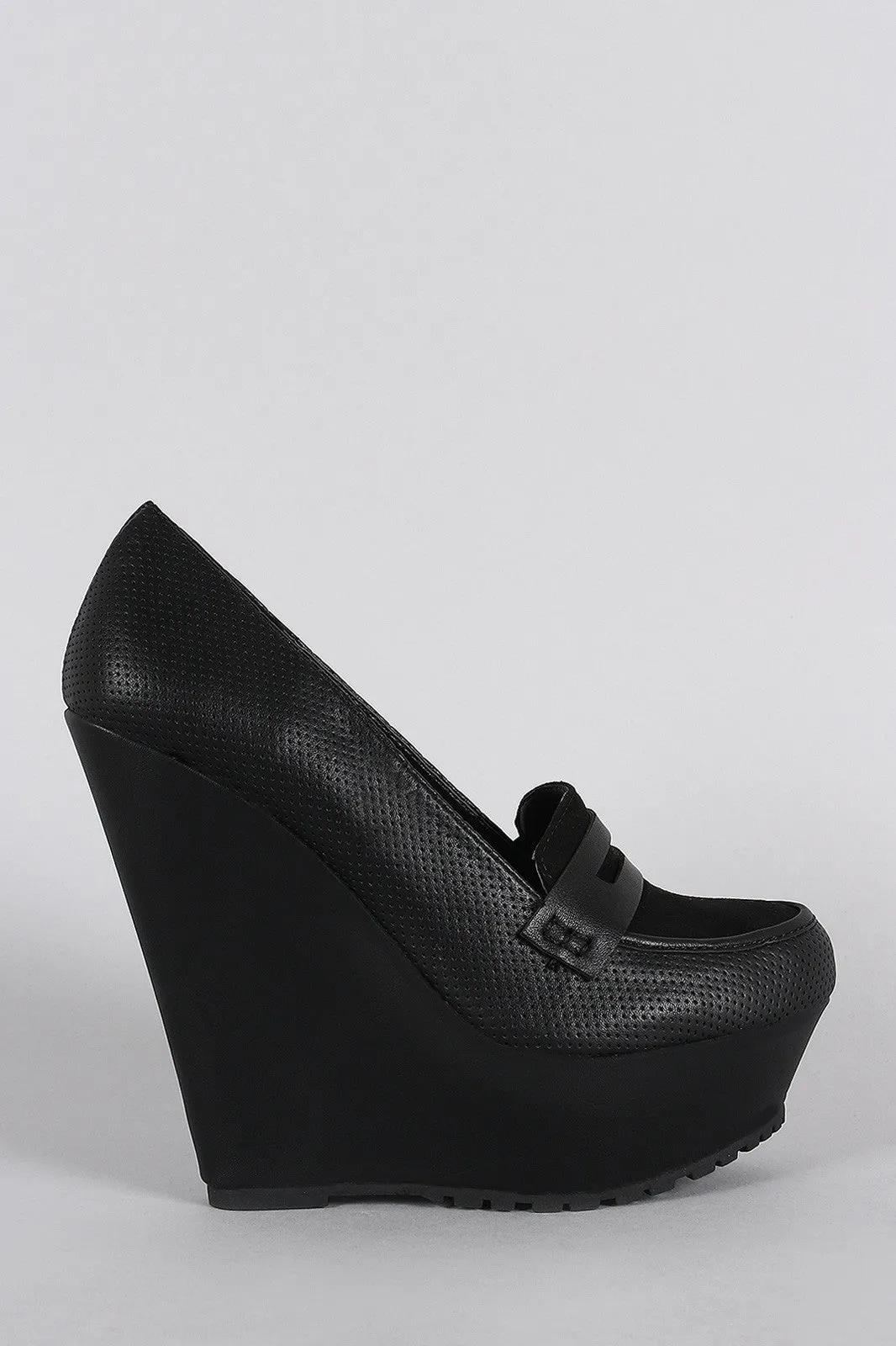 Platform Wedge Bamboo Courteous staff Perforated Expert help Loafer