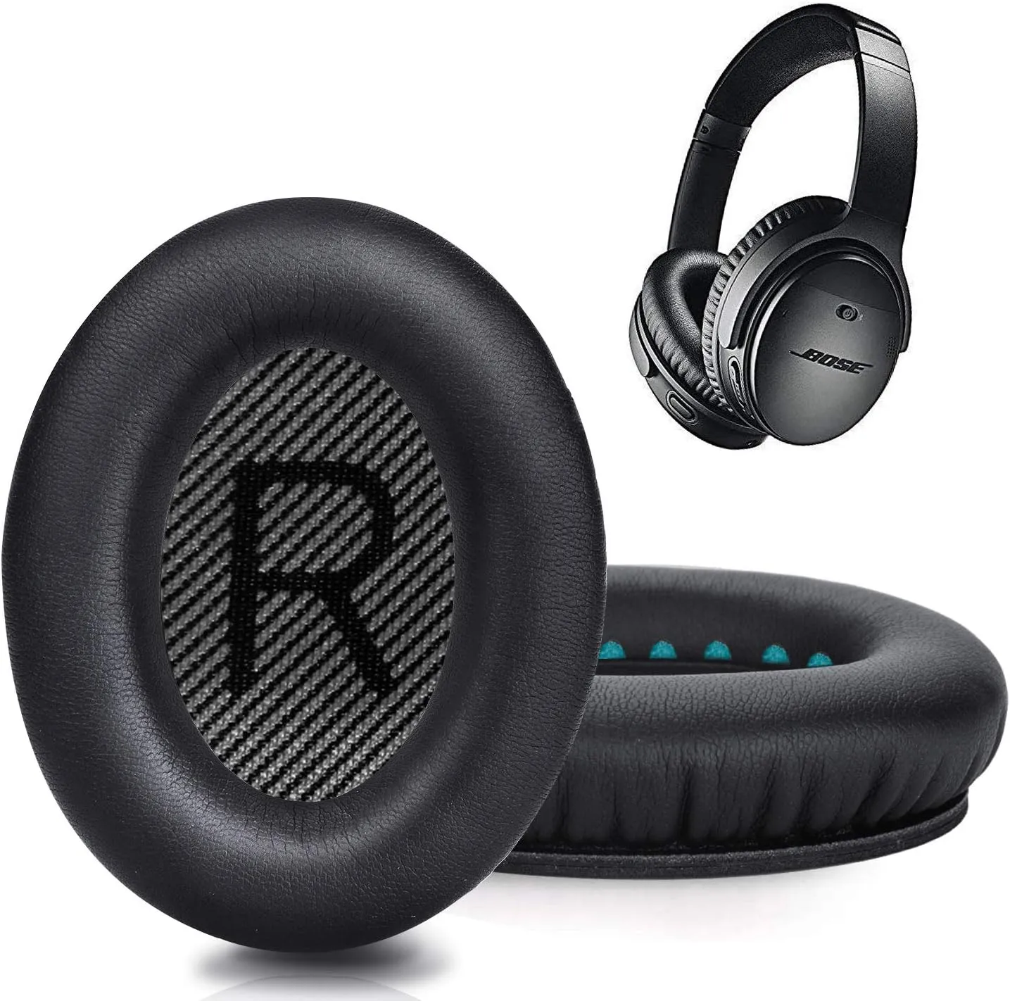 Premium Replacement Ear Pads for Bose QC35 & QC35ii Headphones Made by GEVO- Comfortable Adaptive Memory Foam and Extra Durable - Fits QuietComfort 35 & 35ii / SoundLink 1&2 AE（Over-Ear） (Black)