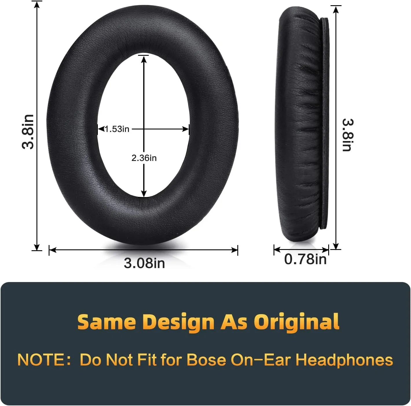 Premium Replacement Ear Pads for Bose QC35 & QC35ii Headphones Made by GEVO- Comfortable Adaptive Memory Foam and Extra Durable - Fits QuietComfort 35 & 35ii / SoundLink 1&2 AE（Over-Ear） (Black)
