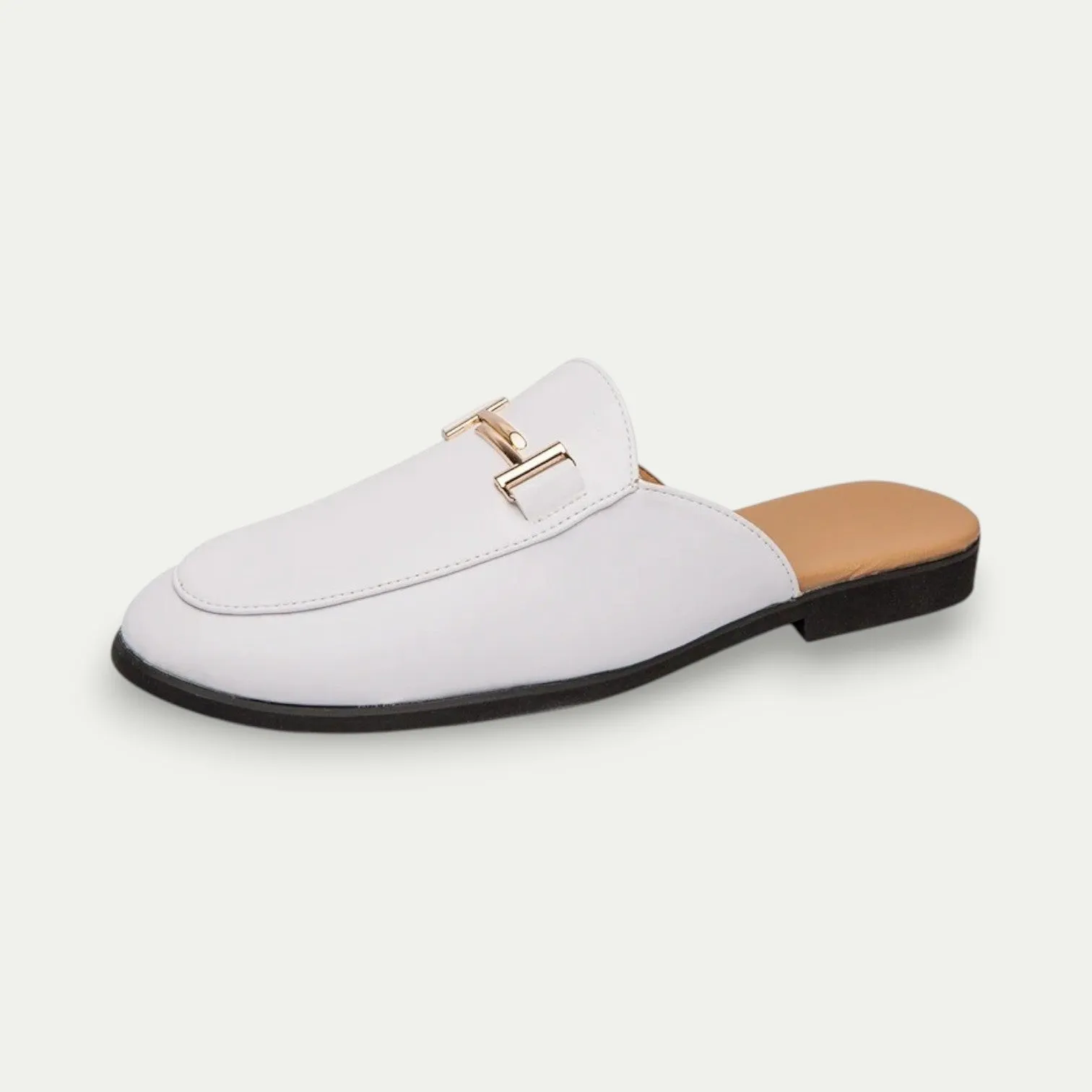 Randimo | Men Old Money Brogue Mule Loafers PU Leather Slip On