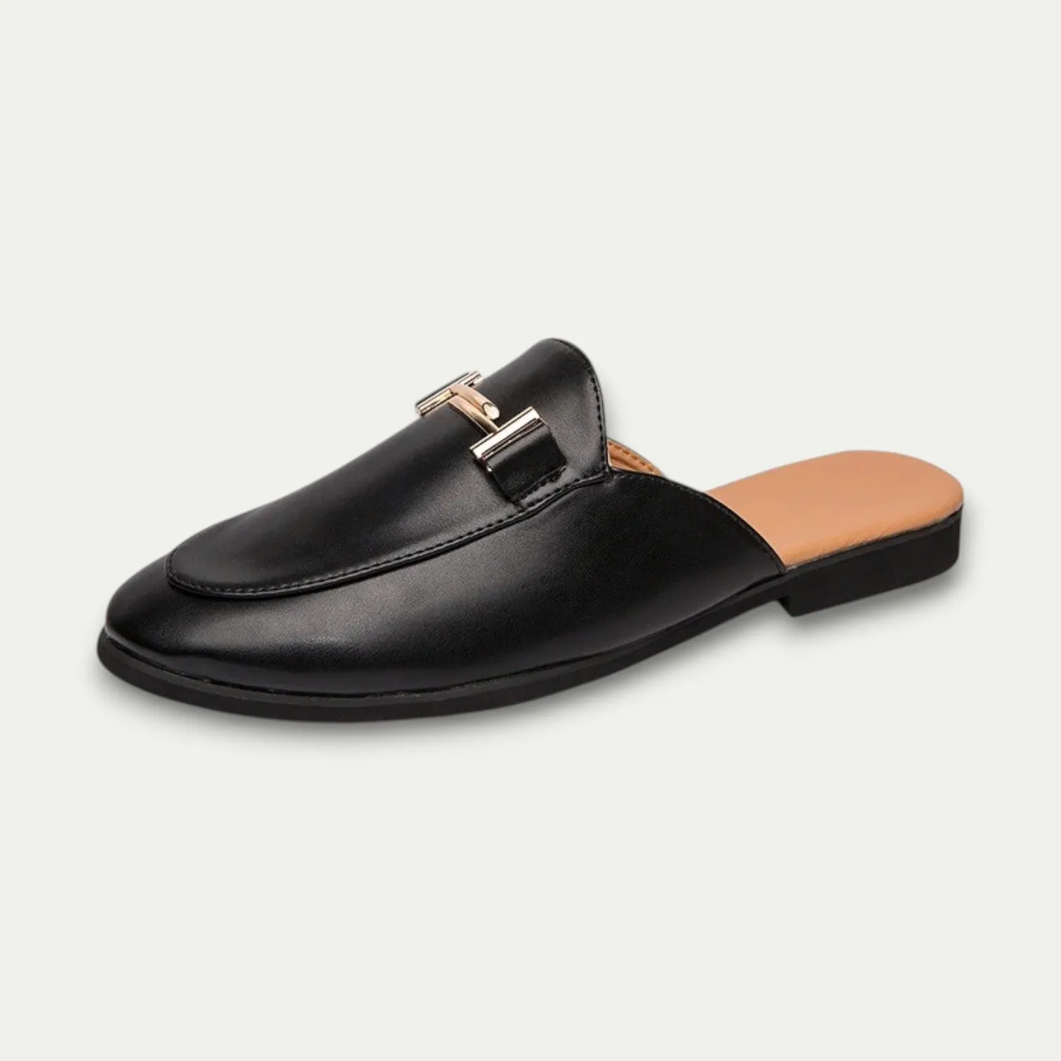 Randimo | Men Old Money Brogue Mule Loafers PU Leather Slip On