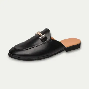Randimo | Men Old Money Brogue Mule Loafers PU Leather Slip On